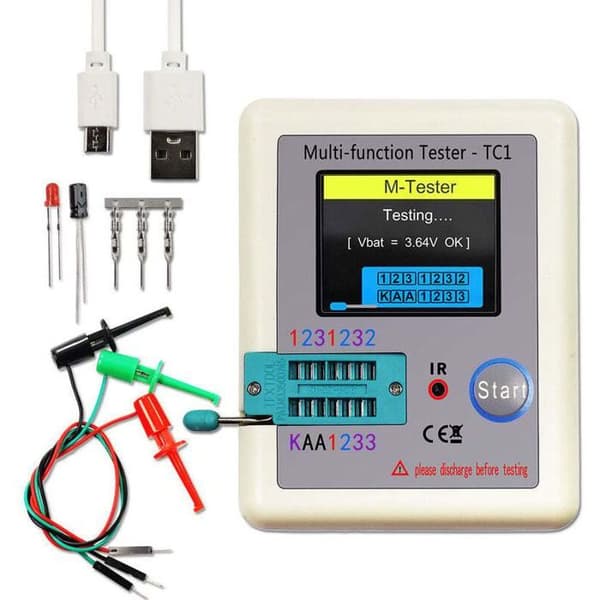 LCR-TC1 Multifunktionel Transistortester med Farve Grafisk Display