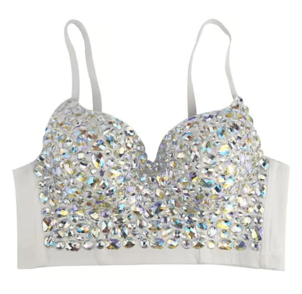 Glittrig BH-topp för kvinnor, dansande crop tops
