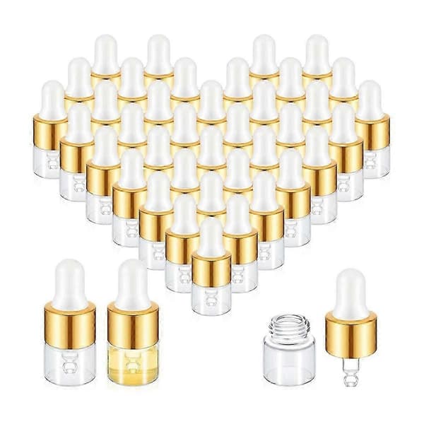 100 stk. mini glasdråbeflasker i bulk, klare æteriske oliedråbeflasker, små glasprøvebeholdere 1 ml