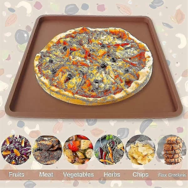 6-pak Silikone Dehydrator Ark Med Kant Til 14x14 tommer Bakker, Nonstick Silikone Tørre Ark Mult