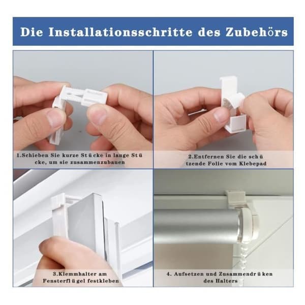 Rullgardinsfäste - MÄRKE - 4 delar - Dubbelhäftande - Justerbart - Enkel installation