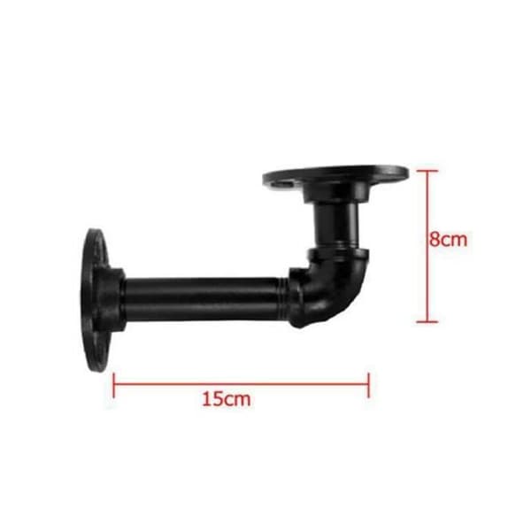 Hyldebeslag - Industreet - Pakke med 2 - Sort - 15 x 8 cm - Holdbart materiale