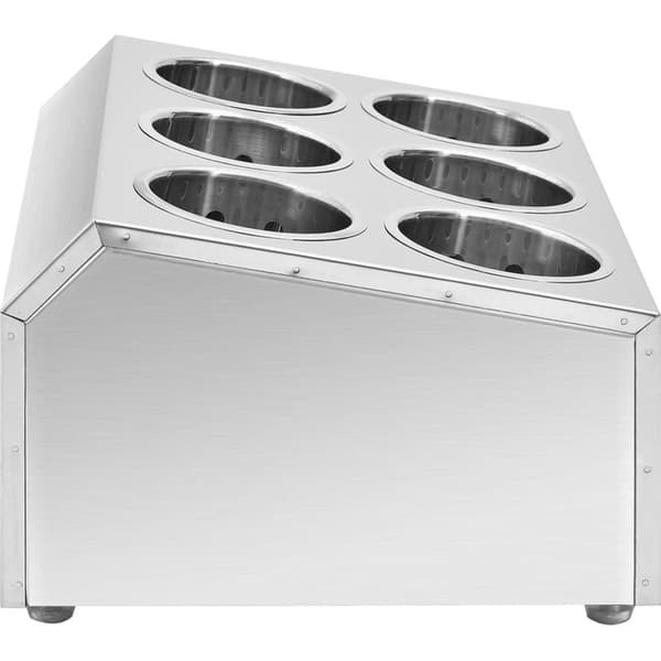 vidaXL Bestikbakke med 6 rum, firkantet, rustfrit stål