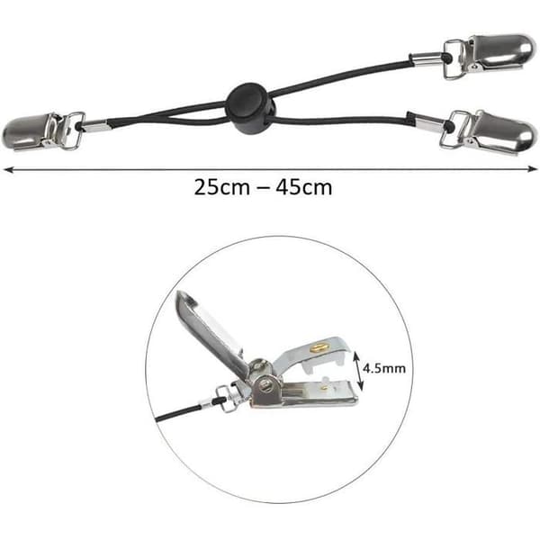 Elastiske clips til lagner og dynebetræk - Justerbar elastik med metalclips og rund elastikbånd - Pakke med 4