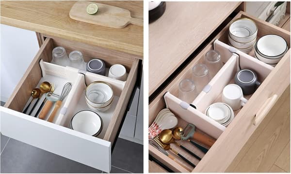 4-pack - Adjustable Drawer Organizer - Upgraded White 4-pack (27.8 - 43.5 cm)
