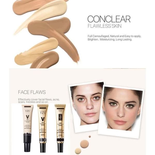03Brighten-A Style Komplet Hudkorrigerende Creme, Professionel Ansigtsfoundation, Concealer