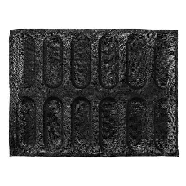 12 huller silikone - non-stick perforerede franskbrødsforme, hotdogforme, bageforinger måtte brød M
