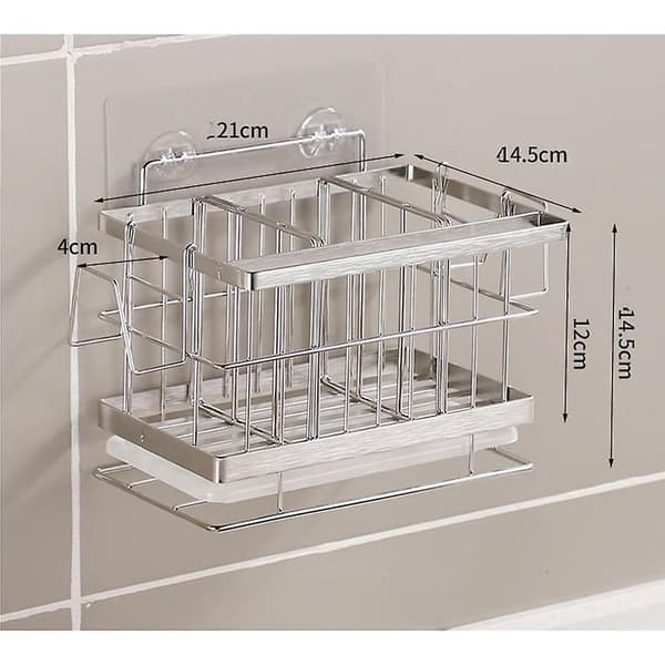 Diskbänksorganisatör – 20x15x14cm väggmonterad för svampar, borstar & diskmedel
