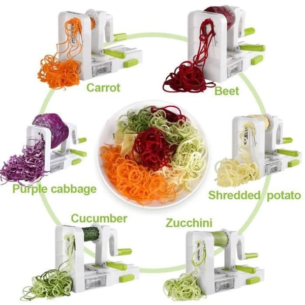 Sammenleggbar spiralgrønnsakskutter - Best for zucchininudler, grønnsakspasta og spaghetti