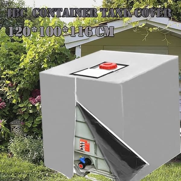 Presenning til 1000L IBC Tank - MÆRKE - 210D Polyester - UV-resistent - Regntæt - Snøre