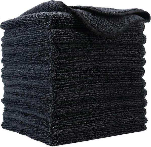 Premium mikrofiber rengøringsklud, 30 x 30 cm (12-pak) (sort)