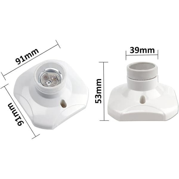 LED-lampsockel - 220-240V - E27-skruv - Vit - 4 stycken