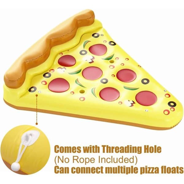 Stor oppustelig pizza-flyder 1,8x1,5m, pool-flyder med kopholdere, sommer-tømmerflåde, pool-legetøj