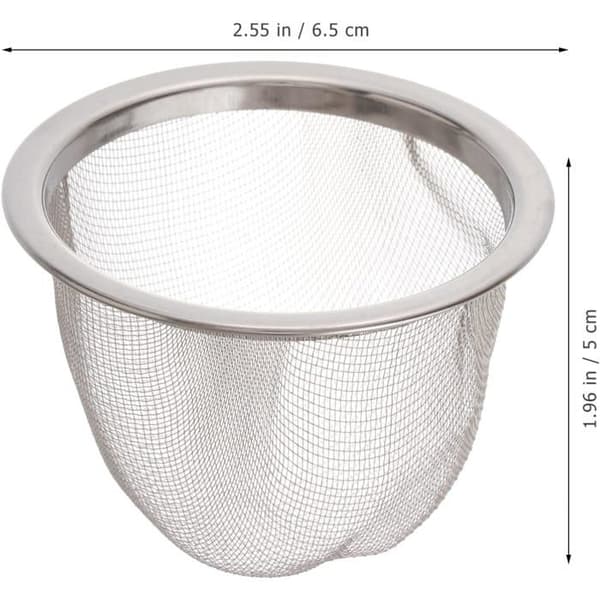 Sæt med 8 te-si i rustfrit stål 6,5 x 4,5 cm, infusers til tekande og løs te