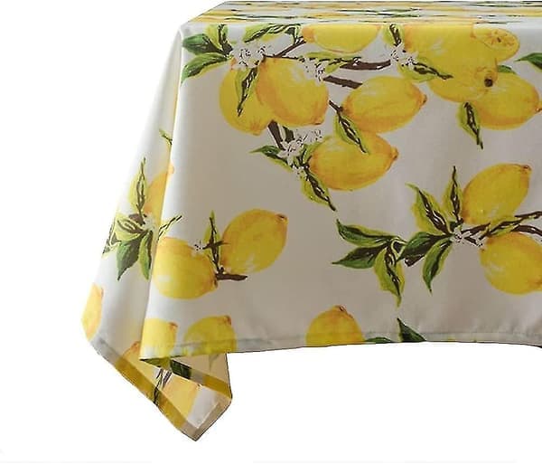 Sølebestandig sitronduk i polyester for vår- og sommerbruk, 52 x 70 tommer rektangulær