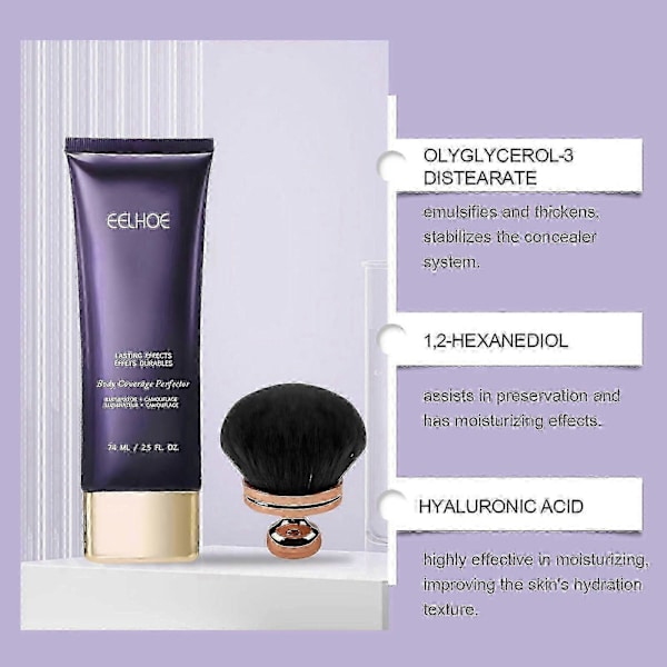 Lämplig för Body Coverage Perfector & Borste, Långvarig Tatueringstäckande Smink 2pcs