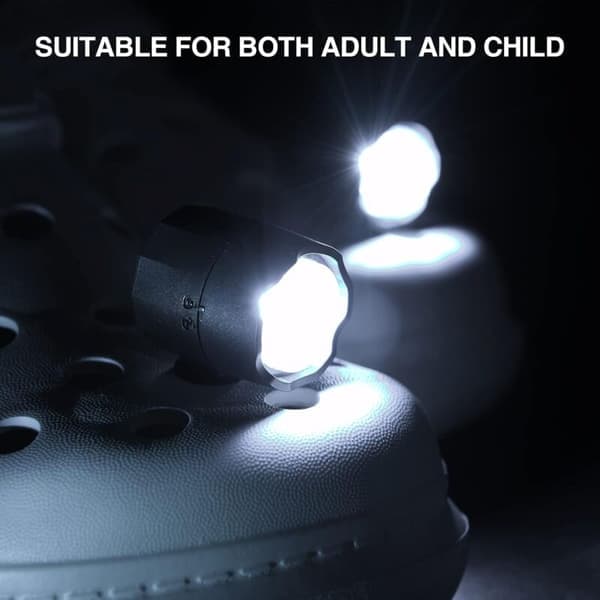 Hodelykt for Croc, 2 stk LED-lys Clogs Sko Hodelykter IPX5 Vanntette Skolys for Hundelufting, Camping,[TT]