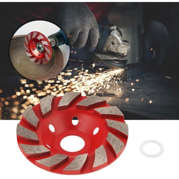 1 segmenteret diamantslibeskive – Slibning af granit, sten, beton – Udvendig 100 mm – Rød