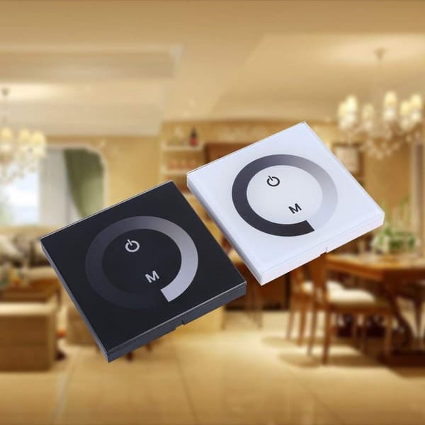 Berøringspanel lysdæmperkontakt controller, enkeltfarvet berøringspanel lysdæmperkontakt controller til DC 12V-24V LED-strip lys (hvid)