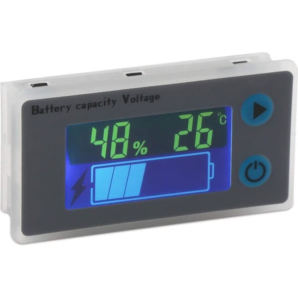 12V Voltmeter Batterikapacitetsmätare 10-100V Programmerbar Spänningsbatterinivåmätare Voltmeter