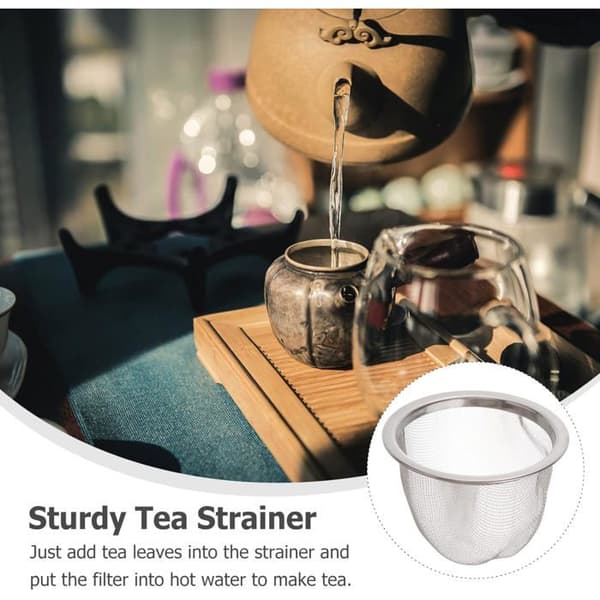 Sæt med 8 te-si i rustfrit stål 6,5 x 4,5 cm, infusers til tekande og løs te