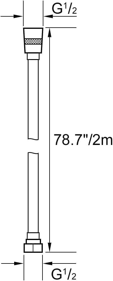 2M bruseslange, 360° rotation eksplosionssikker PVC bruseslange, sort