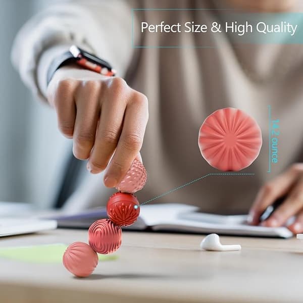 Silikonmagnetkulor – 4-pack stresslindrande sensorisk fidget för ångest, autism och ADHD – Rosa pink