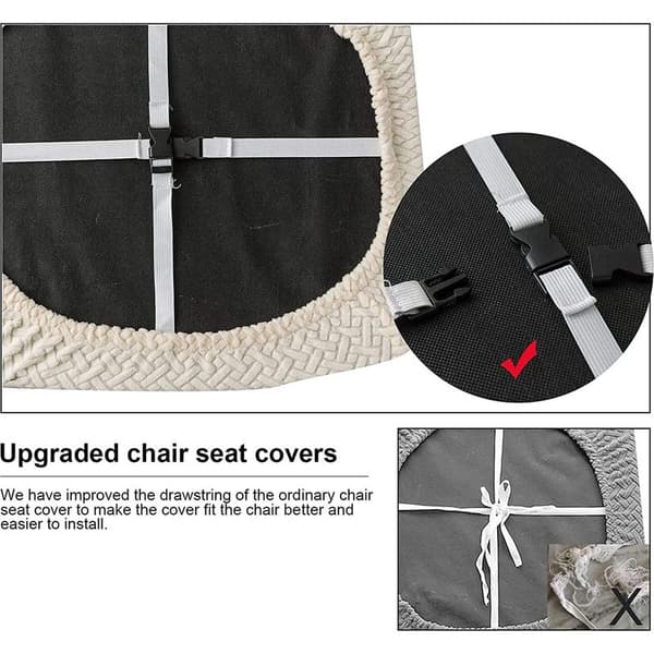 5-delt stolovertrekksett, vanntett avtakbart stolputetrekk, elastisk jacquard stolsetetrekk, vaskbart for spisestue (hvit, 2)