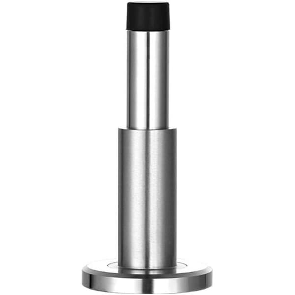 Deluxe justerbar solid dørstopper i 304 rustfritt stål + kraftig dørstopper i gummi
