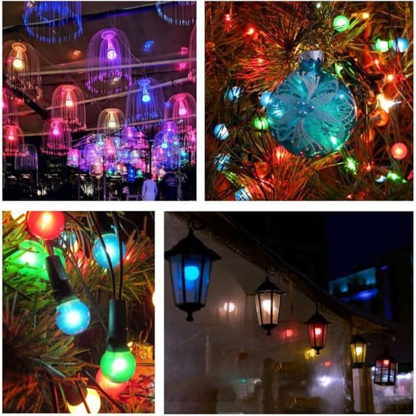 Värillinen LED-lamppu, E27, 3W, sekavärinen koristevalo, 40 kappaletta