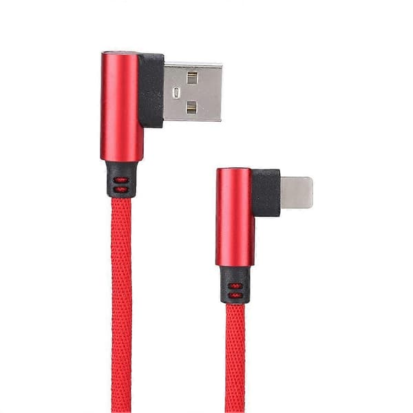 1M albue mobilspill hurtiglading USB-datakabel for iPhone/(rød)
