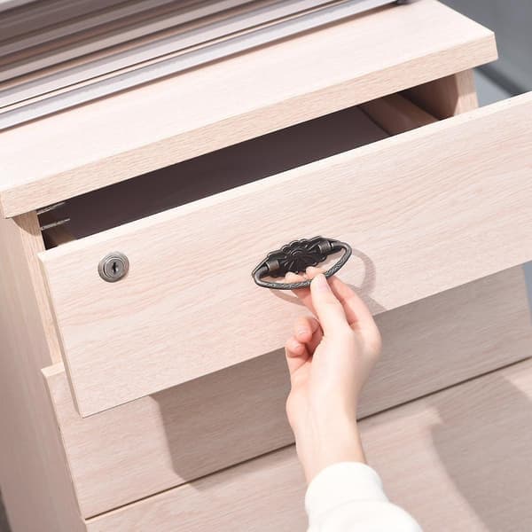 Vintage Stil Båg Grepp Ring Byrå Lådhandtag Bronsfärg, 8st