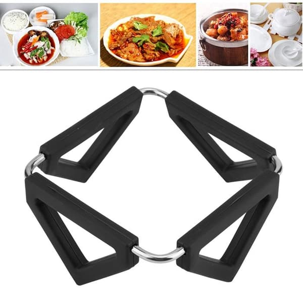 Køkken varmeisolerende måtte - Justerbar - Trivet i rustfrit stål og silikone til gryder og pander Sæt (orange)