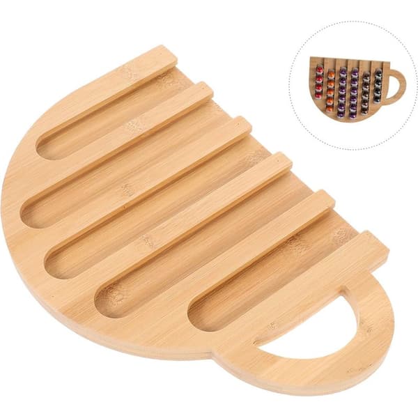 Kaffekapselholder i træ, kopformet organizer, espressopudeholder, robust stativ til hjemmet