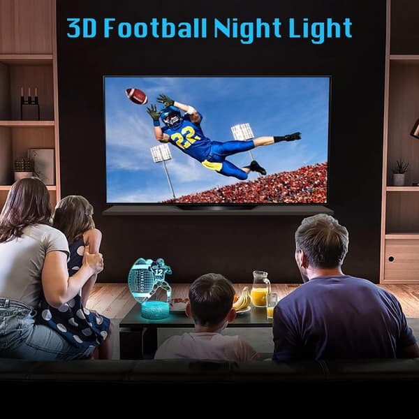 Fodbold 3D Illusion Lampe Natlys Fodbold Gaver til Mænd