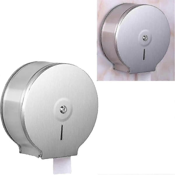 Jumbo Toiletpapirdispenser - Vægmonteret Rulleholder i Rustfrit Stål