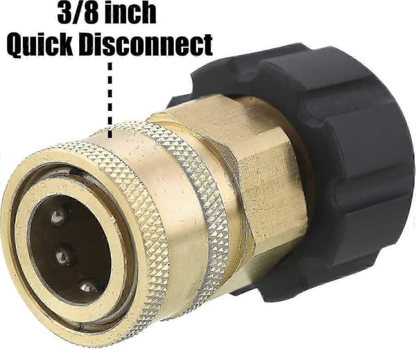 Højtryksrenseradapter, 9,5 mm lynkoblingssæt, M22 14 mm til M22, metrisk fitting 5000 Psi