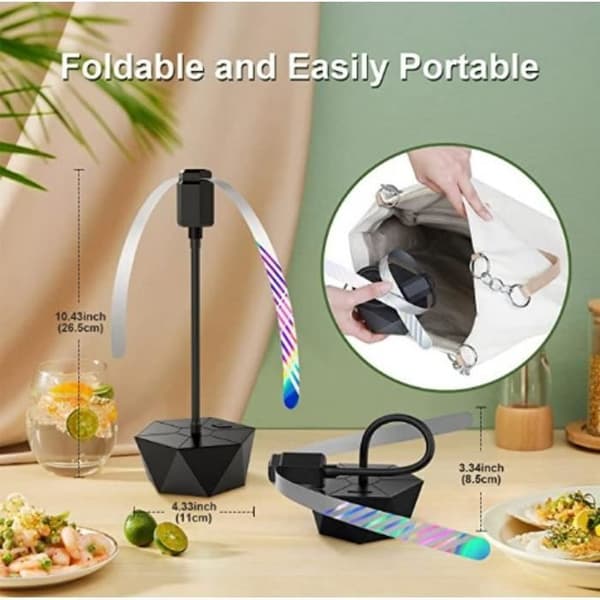 3-delt automatisk USB-flueafvisende ventilator, foldbar og hængende afvisende ventilator