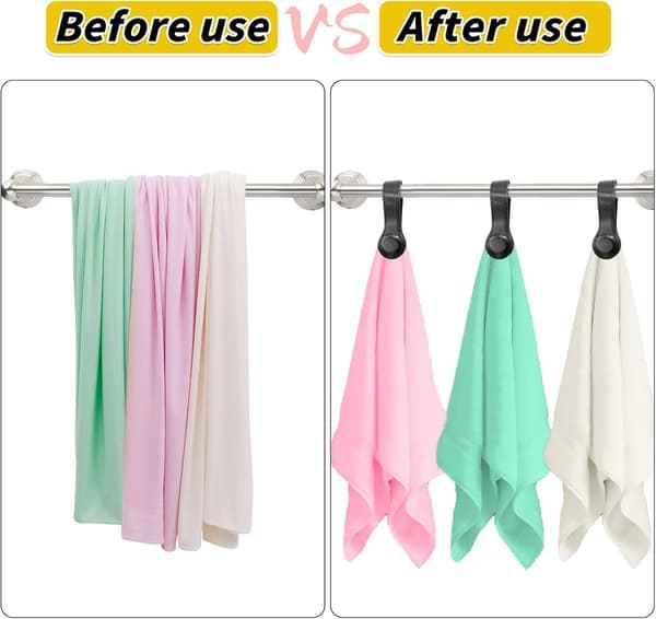 Magnetic Towel Clips - 3 pcs Leather for Kitchen, Bathroom, Bars, Shelves & Oven Handles