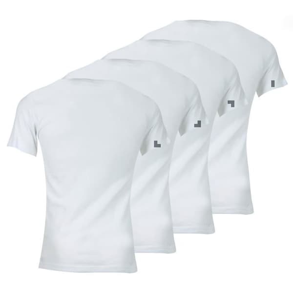 Fyrpack V-ringade T-shirts för män Ecopack Athena XXL