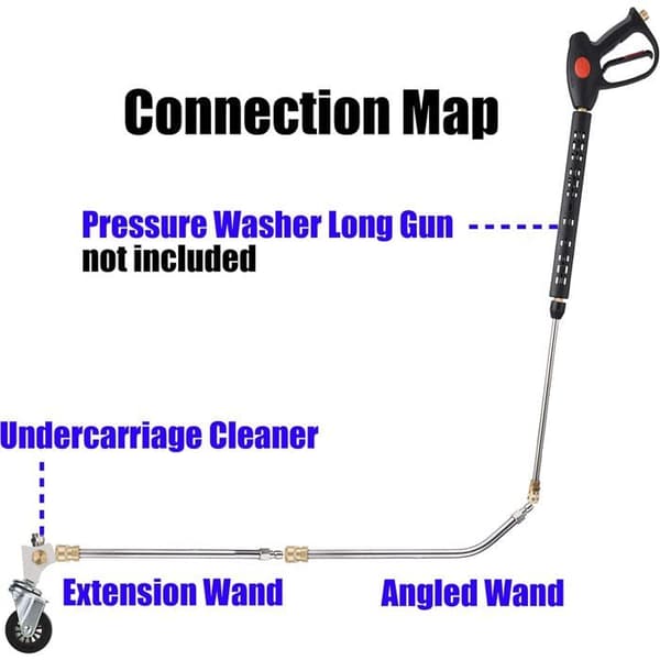 33 cm undervognsrenser, 4000 PSI bilundervognsrenser med 45° vinkel til professionel bilundervogn