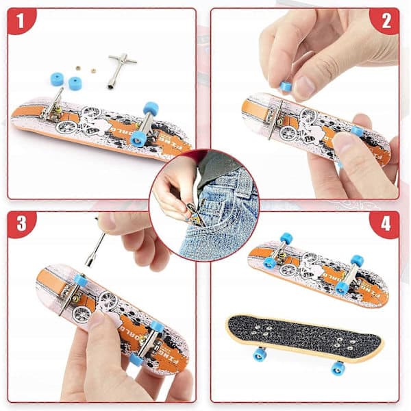 6-i-1 Fingerboard Ramp Set Skatepark 6 Skateboard