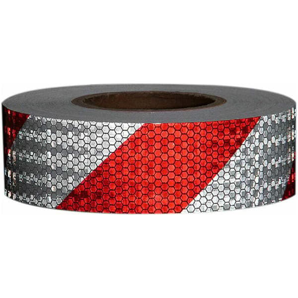 3000 Reflextejp 50 mm – Röd och Vit – PVC-material – För Fordon och Mekanisk Utrustning – Hög Synlighet Nattetid