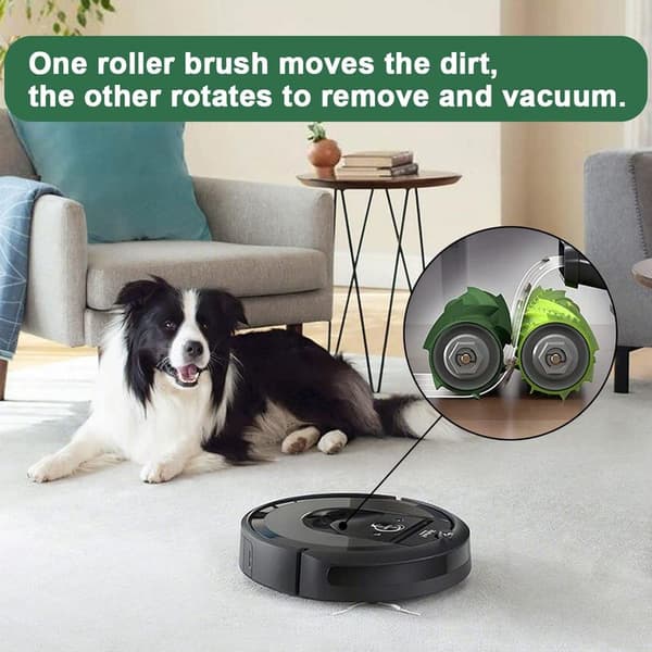 2 gummibørster for flere overflater til iRobot i7 i7+ / i7 Plus i8 i8 Plus E5 E6 E7 robotstøvsuger, reservedeler til Roomba E- og I-serien