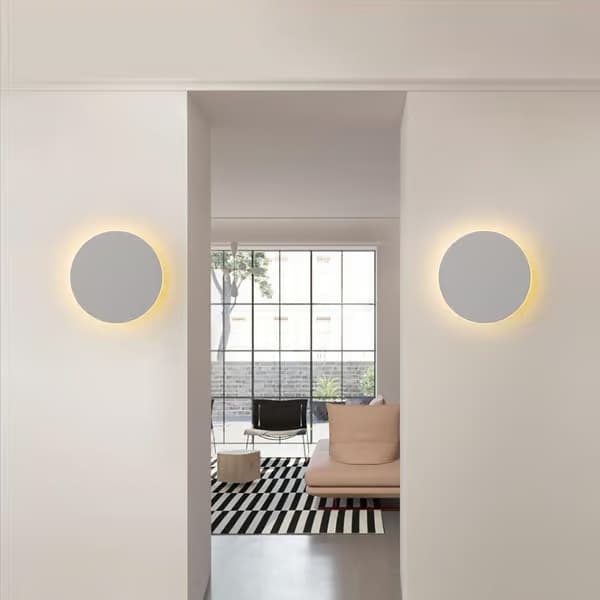 Rund LED-vägglampa modern touch-strömbrytare vardagsrum sovrum inredningsdesign