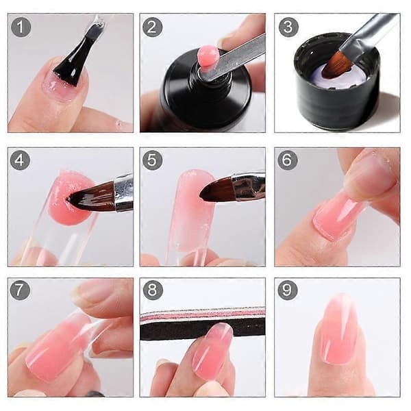 Negl rask solid-state forlengelsesgel 30ML papirløs forlengelsesnegl krystallneglmodell negleforlengelsespasta