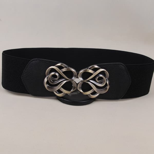 Dame elastisk belte pluss størrelse for retrokjole 12 farger bred 6