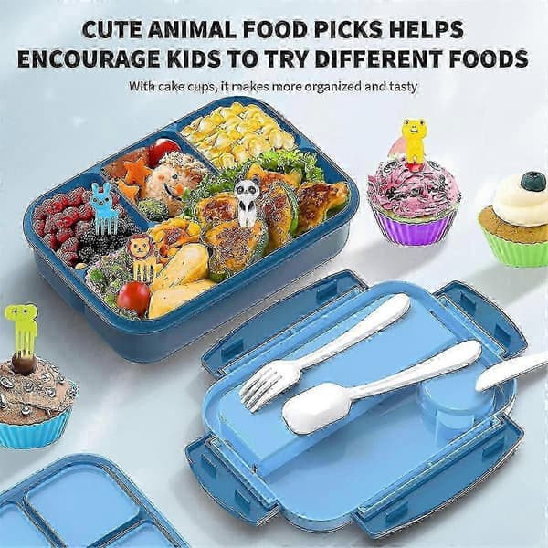 Bento Box, Matboks Barn, Bento Matboks for Barn/Småbarn/Voksne, 1300ML-4 Rom Bento Box