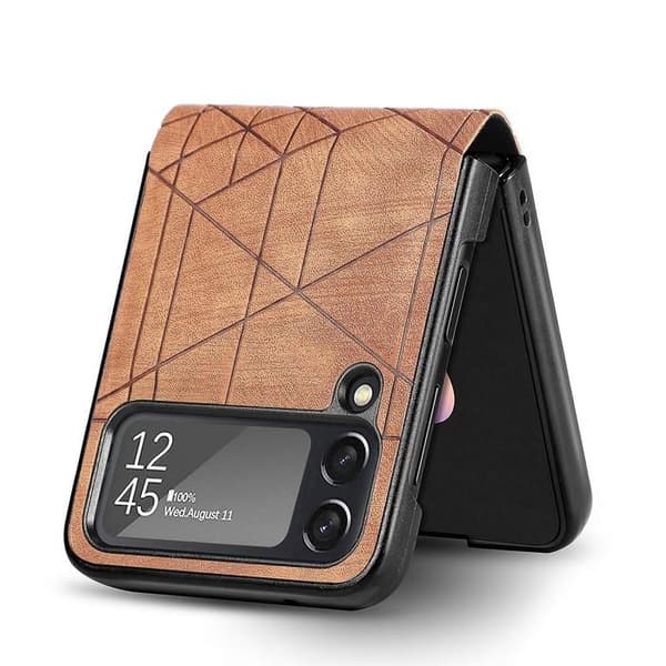 Stribet polyurethan-etui kompatibelt med Samsung Galaxy Z Flip 4