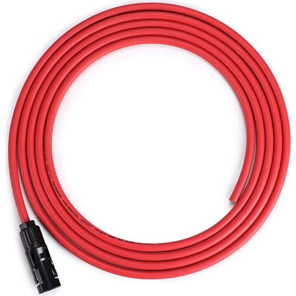 4mm² / 12AWG forlængerkabel til solpaneler med hun- og hanstik (3m rød + 3m sort)